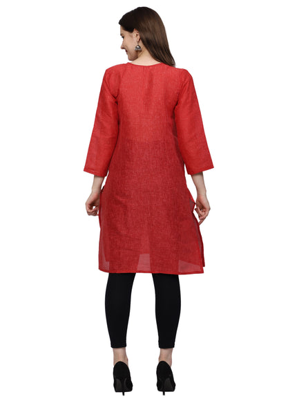 Lucknow Chikankari Regular Wear Khadi Cotton Kurti