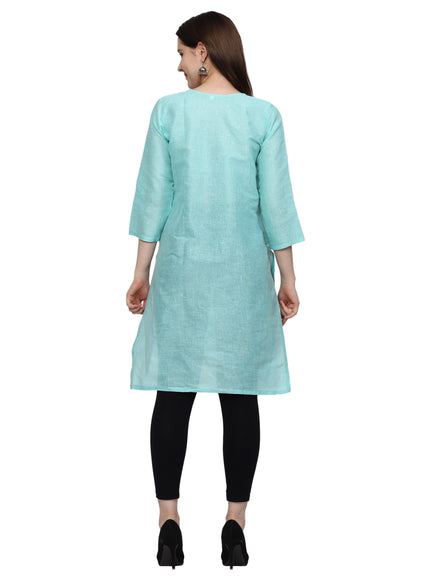 Lucknow Chikankari Regular Wear Khadi Cotton Kurti