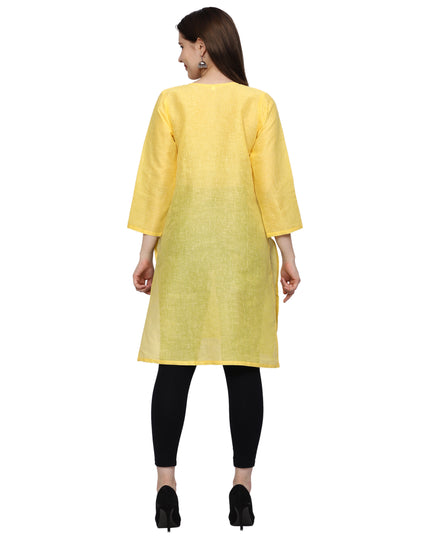 Lucknow Chikankari Regular Wear Khadi Cotton Kurti