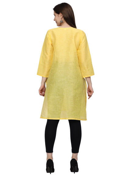 Lucknow Chikankari Regular Wear Khadi Cotton Kurti