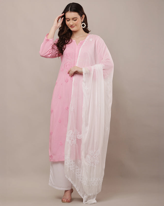Premium White Chikankari Dupatta