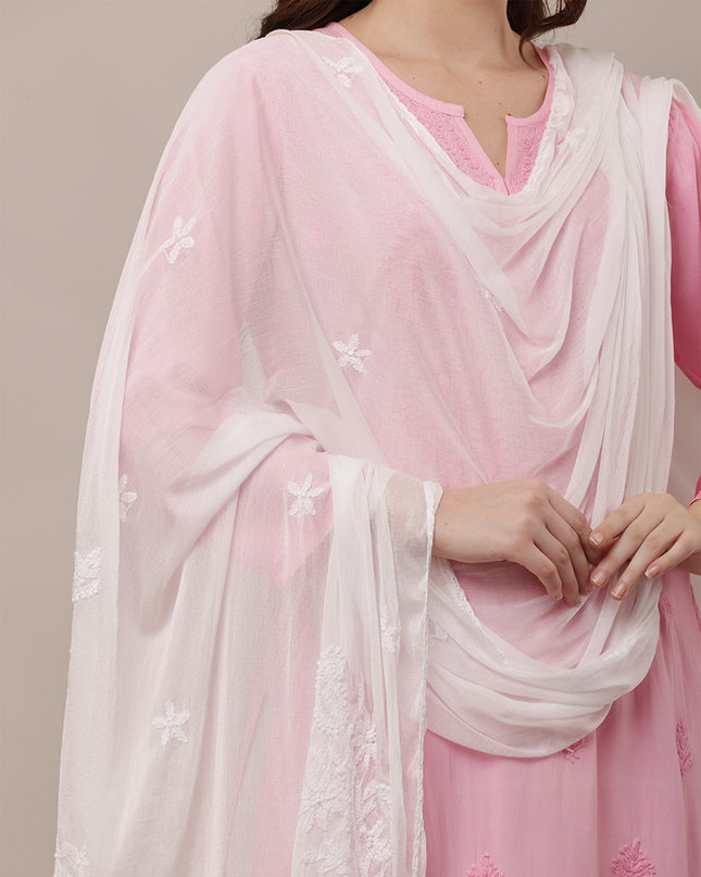 Premium White Chikankari Dupatta