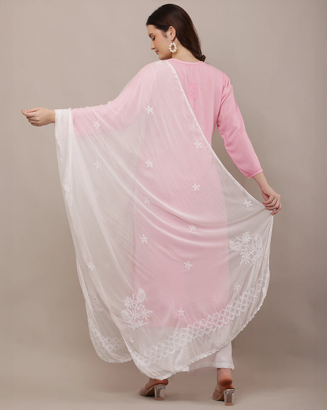 Premium White Chikankari Dupatta
